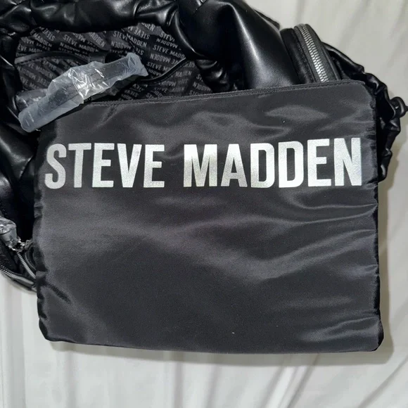 Steve Madden Black Embossed Backpack/Diaper Bag - Picture 7 of 13